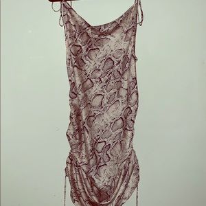 Fashion Nova snakeprint draw string dress